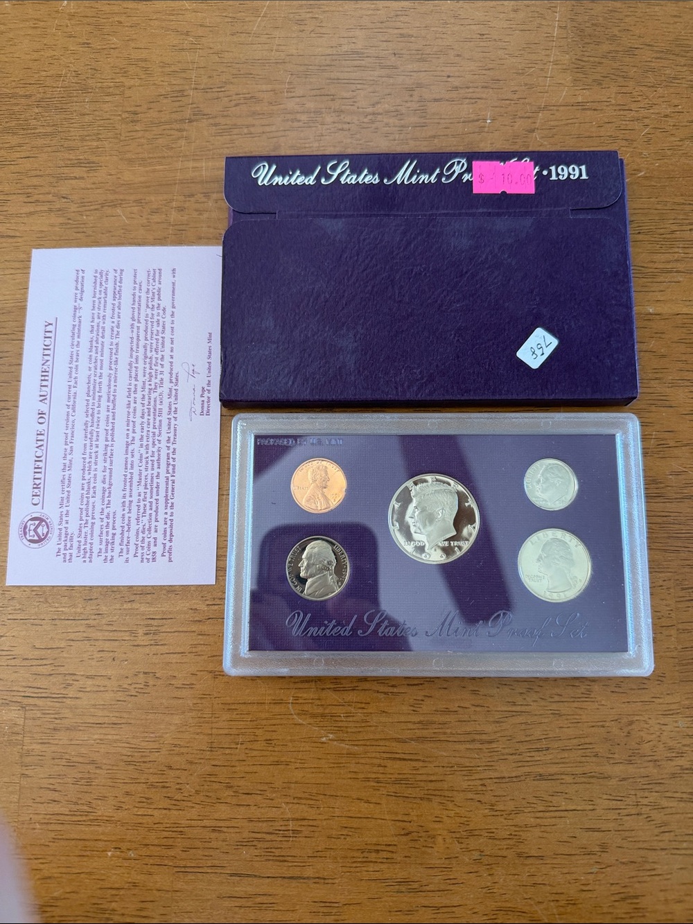 United States Mint 1991 Proof Coin Set - Purple Folder